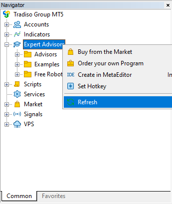 Refresh Expert Advisors